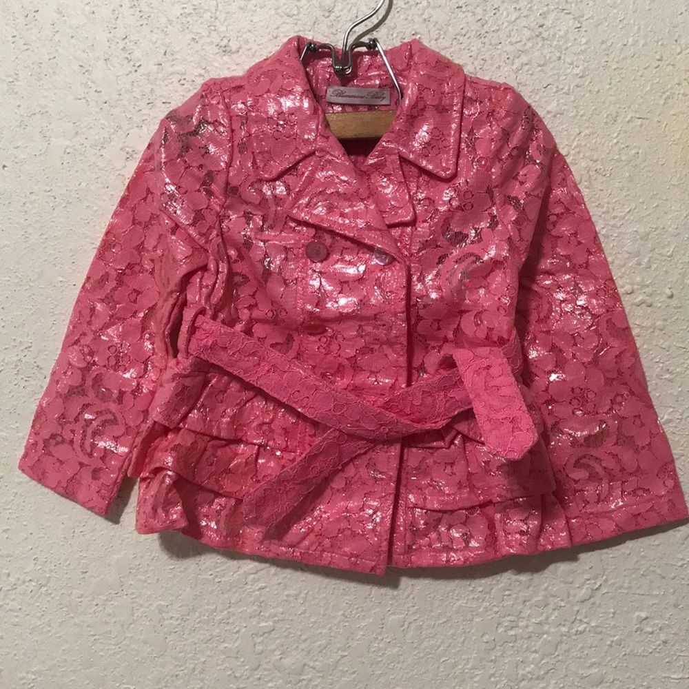 Beautiful pink Blumarine baby rain coat 24 mo